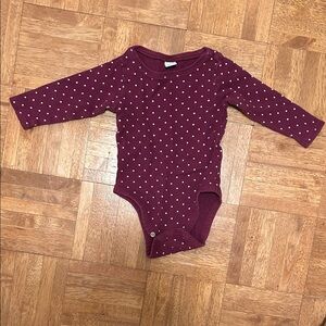 Old Navy Burgundy Polka Dot Bodysuit